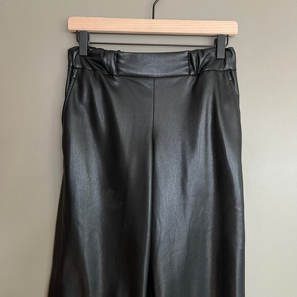 Anine Bing Koa Pant in Black Vegan Leather Size XS High Rise Wide Leg Chic Sexy - Picture 5 of 16